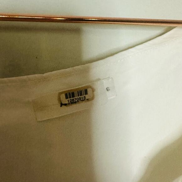 A.L.C. White One Shoulder Soraya Draped Cotton Bow Tie Top Size 6 - Picture 7 of 9